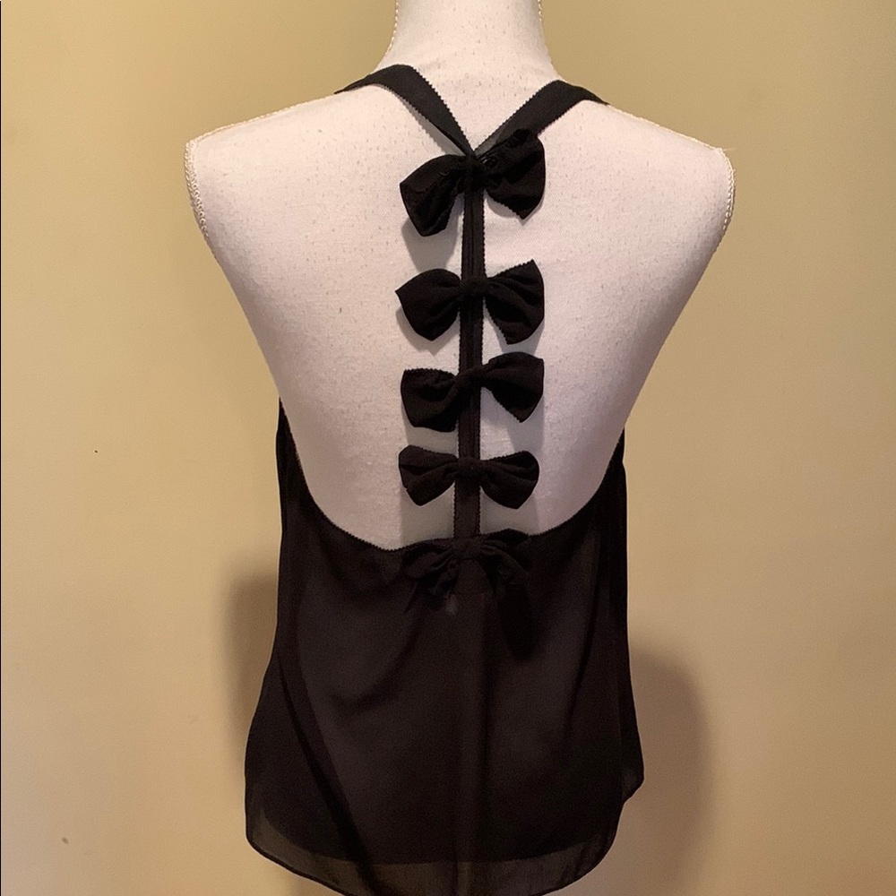 Chic Black Bow-Back Halter Top